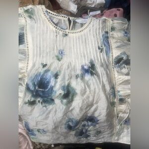 NWT & other stories blue floral ruffled top